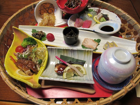 平山温泉での昼食